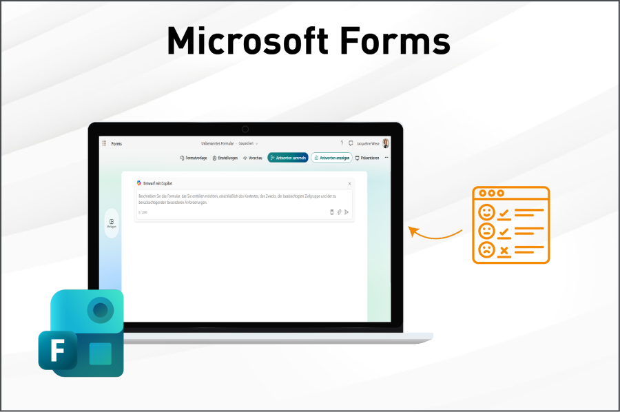 Themenseite von Microsoft 365: Anleitung von Forms Umfragen