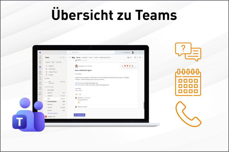 Themenseite von Microsoft 365: Übersicht zu Teams
