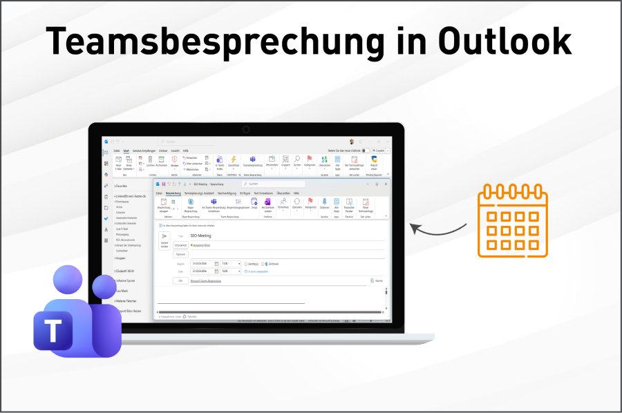 Eine Teamsbesprechung in Outlook planen.