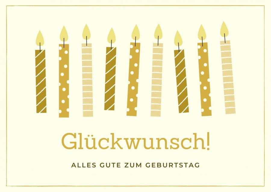 Vorlage für Glückwunschkarten: Geburtstagskarte mit Kerzen