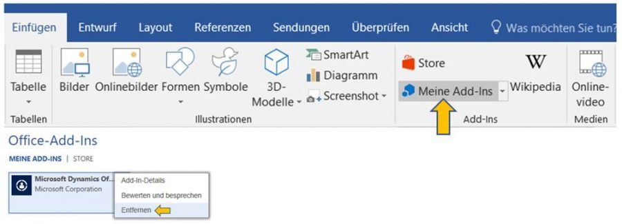word-addins-deaktivieren