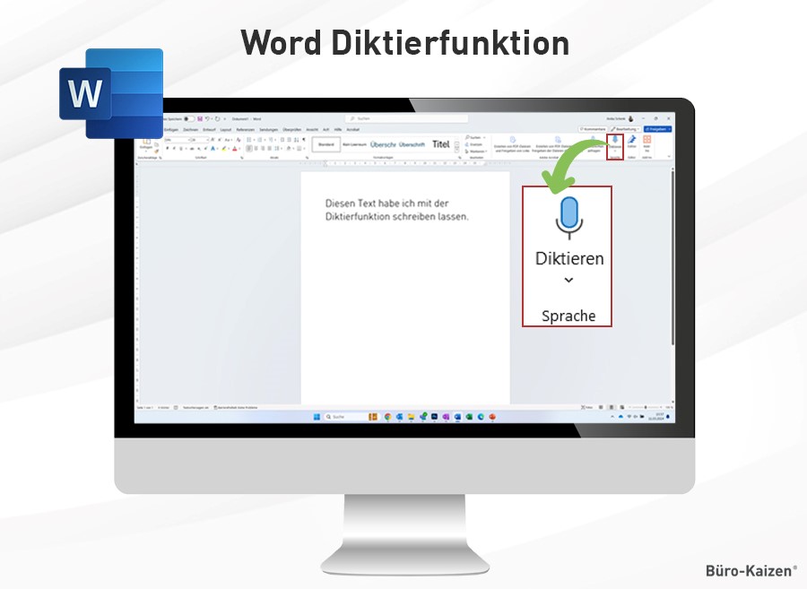 Die Anwendungsfälle der Word Diktierfunktion.
