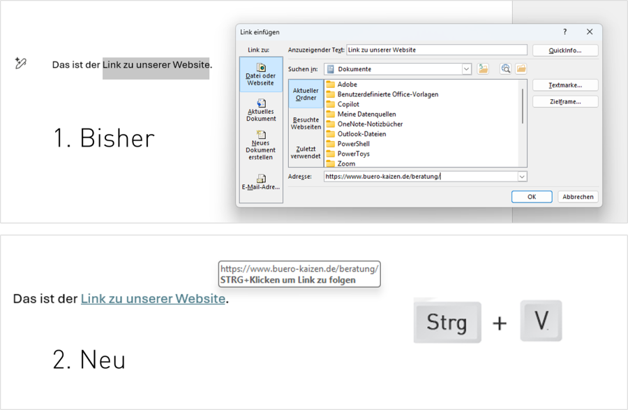 Word Link einfügen Neu