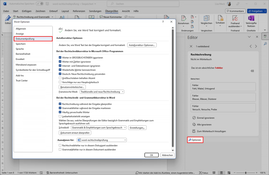 Rechtschreibung Und Grammatik Prüfen Word www.buero-kaizen.de