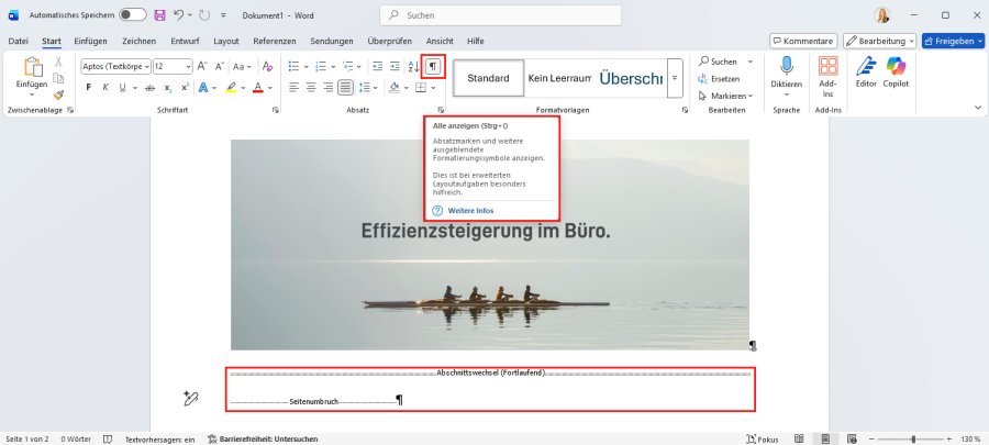 Microsoft Word Seite löschen