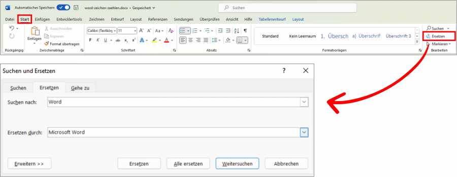 Zeichen & Wörter zählen in Word (Anleitung)